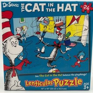 Dr. Seuss The Cat in the Hat Lenticular Puzzle 24-Piece 13"x10" – Ages 3+ NEW